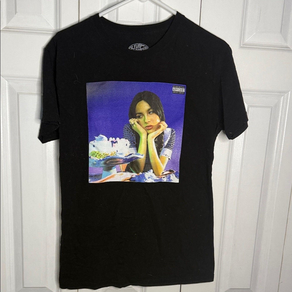 Black T-Shirt with Artistic Graphic